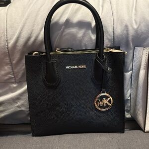 Michael Kors Black Structured Leather Tote